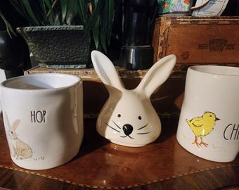 Rae Dunn Easter Mugs and Bunny Top - Magenta Artisan Collection
