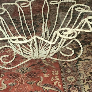 Vintage Twisted Wrought Iron Basket French Farmhouse Shabby Chic