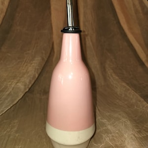 GUTE Cruet Ceramic Olive Oil Dispenser Bottle  pink and beige color