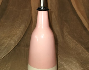 GUTE Cruet Ceramic Olive Oil Dispenser Bottle  pink and beige color