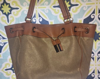 Vintage Michael Kors Gold Metallic Purse W/ Leather  display picture 1