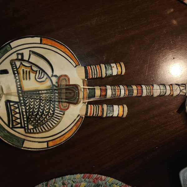 Vintage Indigenous Musical Instrument West African Kora folk art
