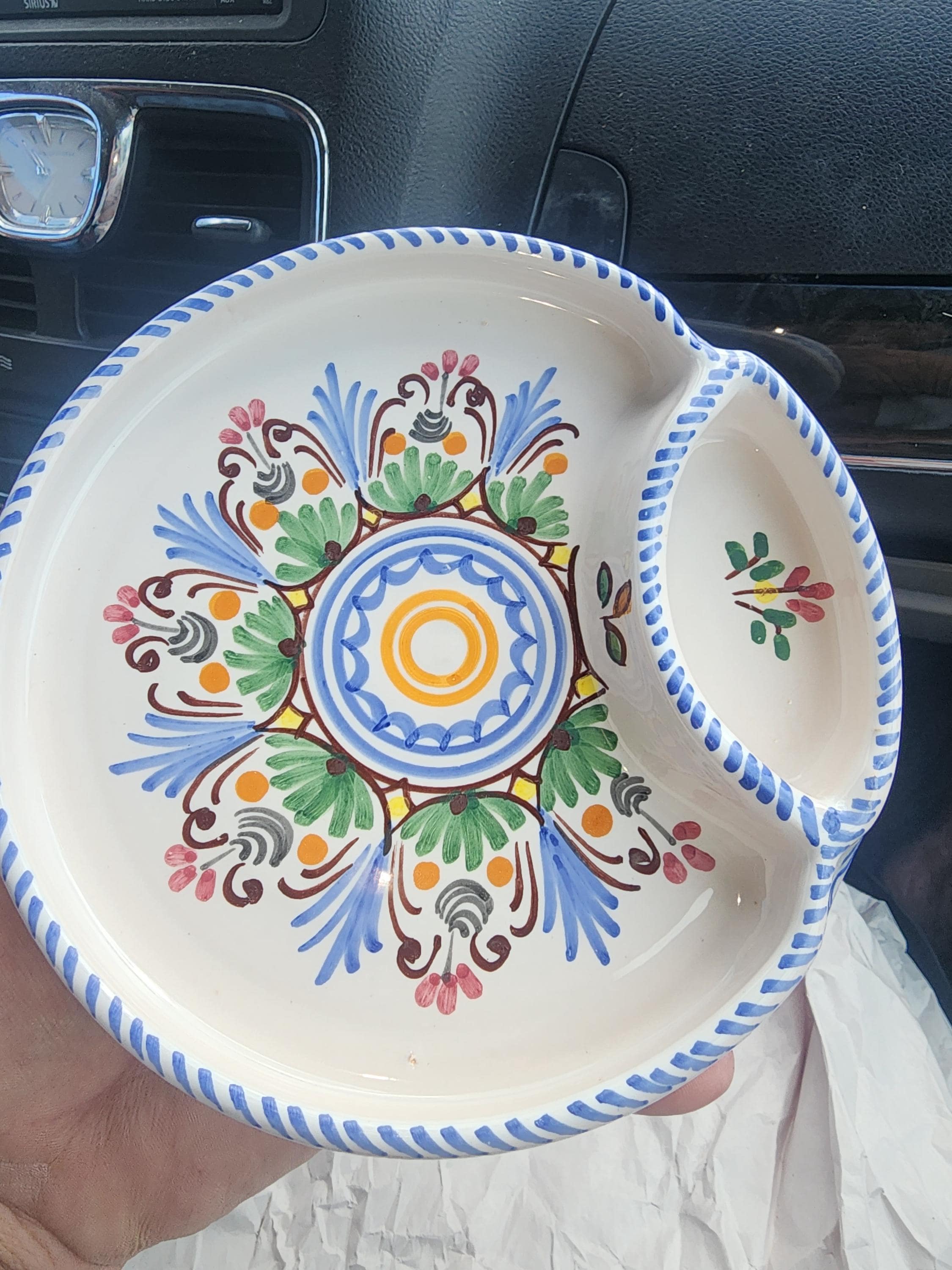 スペイン マヨルカ焼き ハンドペイント 飾り皿 マヨルカ焼き スペイン