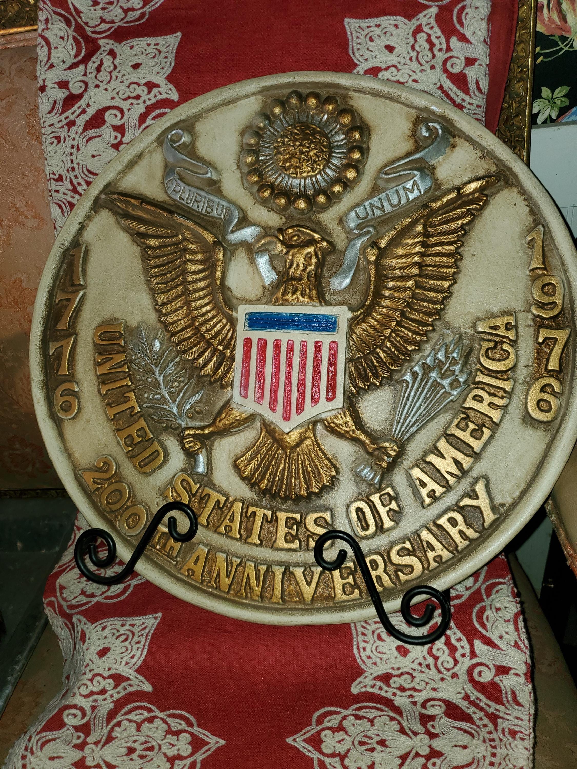 アメリカ合衆国 ARMY 陸軍 壁掛け インテリア 木製 彫刻 Vintage United States Bicentennial 1776-1976 Wall Hanging - Etsy