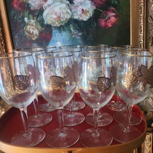 Taças de vinho em folha de ouro: Libbey Fall Design, conjunto de 12 peças