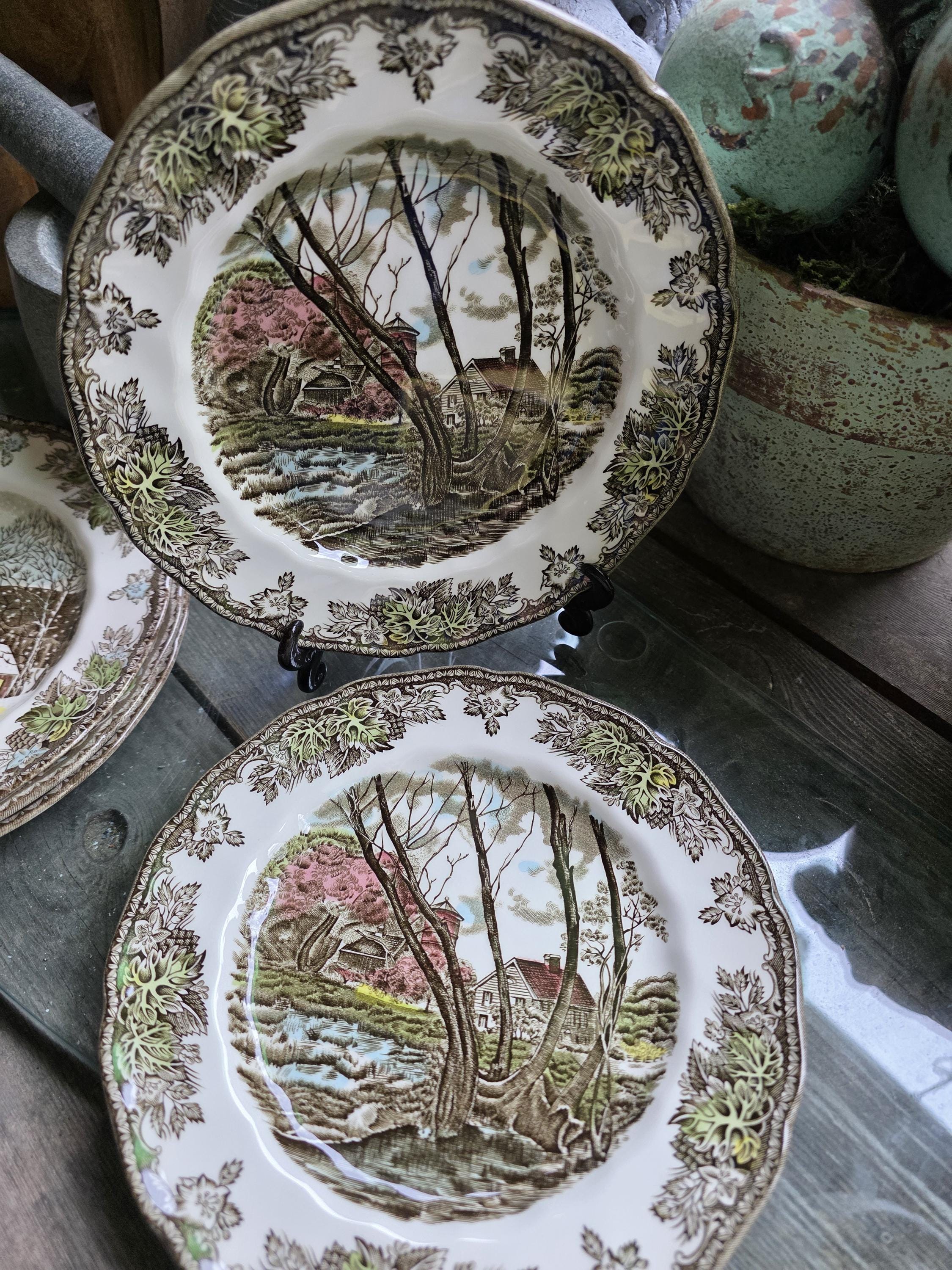 Johnson Brothers ジョンソンブラザーズ ウィロー ディナーセット Johnson bros willow - Etsy 日本
