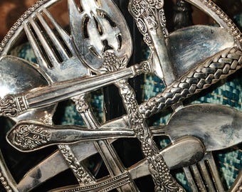 Godinger Silver Art Co. シルバーメッキ 五徳または壁掛け 9インチ