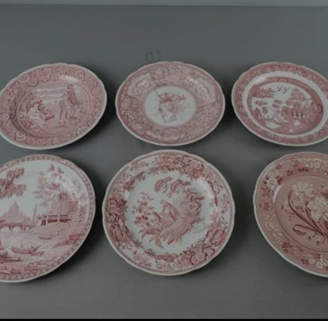 Spode Georgian Pink Archive Dinner Plates Set of 6 - Etsy