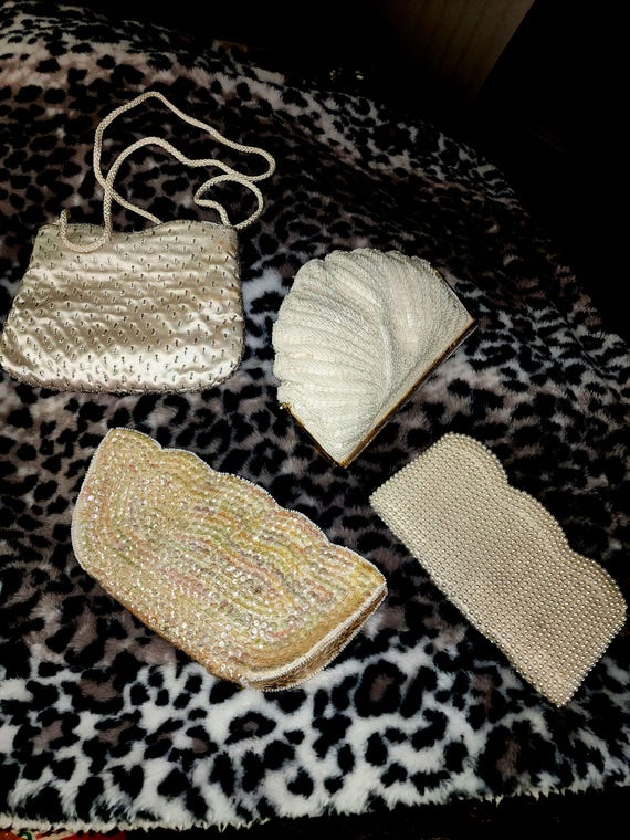Set of 4 sequence fancy clutch purses. Vintage - image 3
