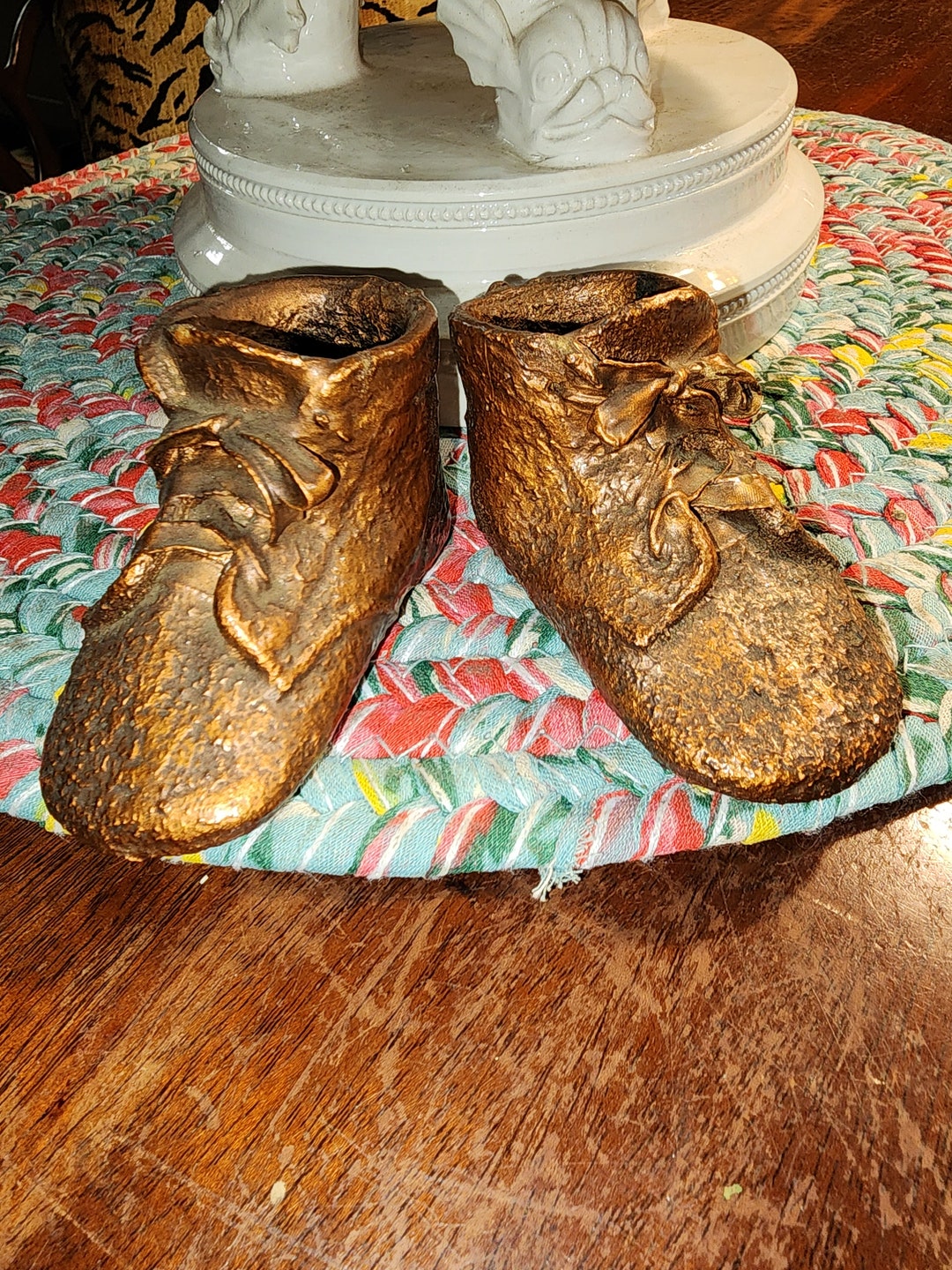 Antique Bronzed Baby Shoes a Pair Etsy