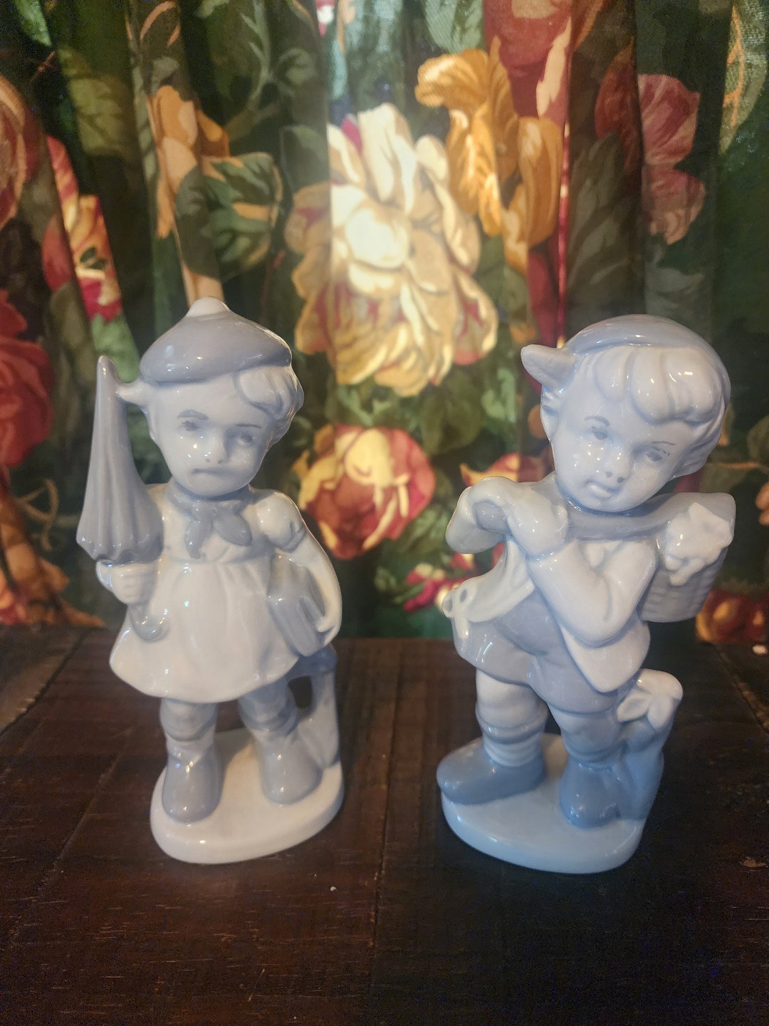 Vintage 1970 Dutch Boy and Girl Set of 2 Porcelain Blue and White ...