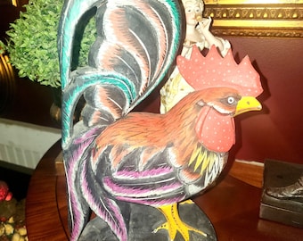 ヴィンテージ デルータ イタリア 雄鶏ピッチャー：手描きの陶器製