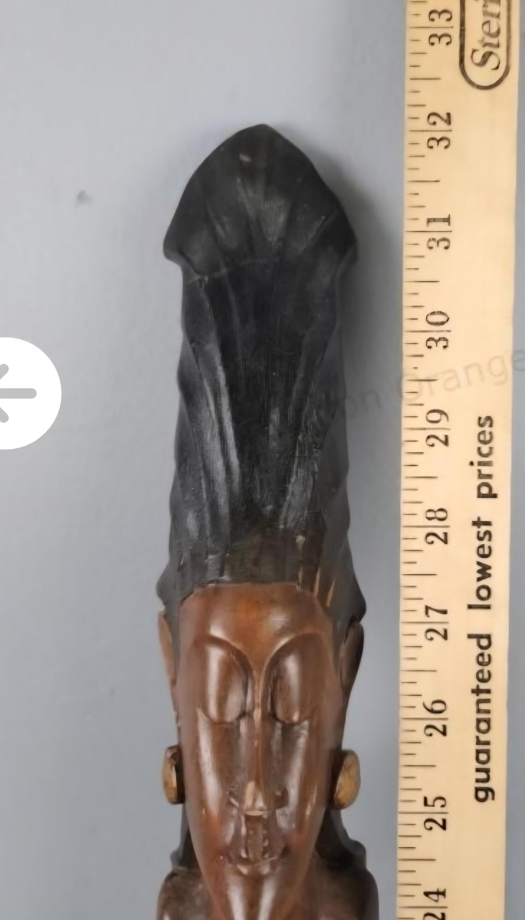 ヴィンテージの女性サワディー像 - 32インチの手彫り木製フィギュア