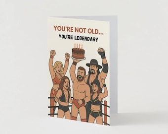 Printable Birthday Card | Wrestling Themed | You're Legendary | 5' x 7' | Holiday