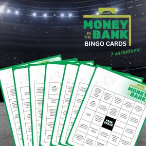 Bingo Money in the Bank 2025 / 7 hojas de bingo / MITB WWE