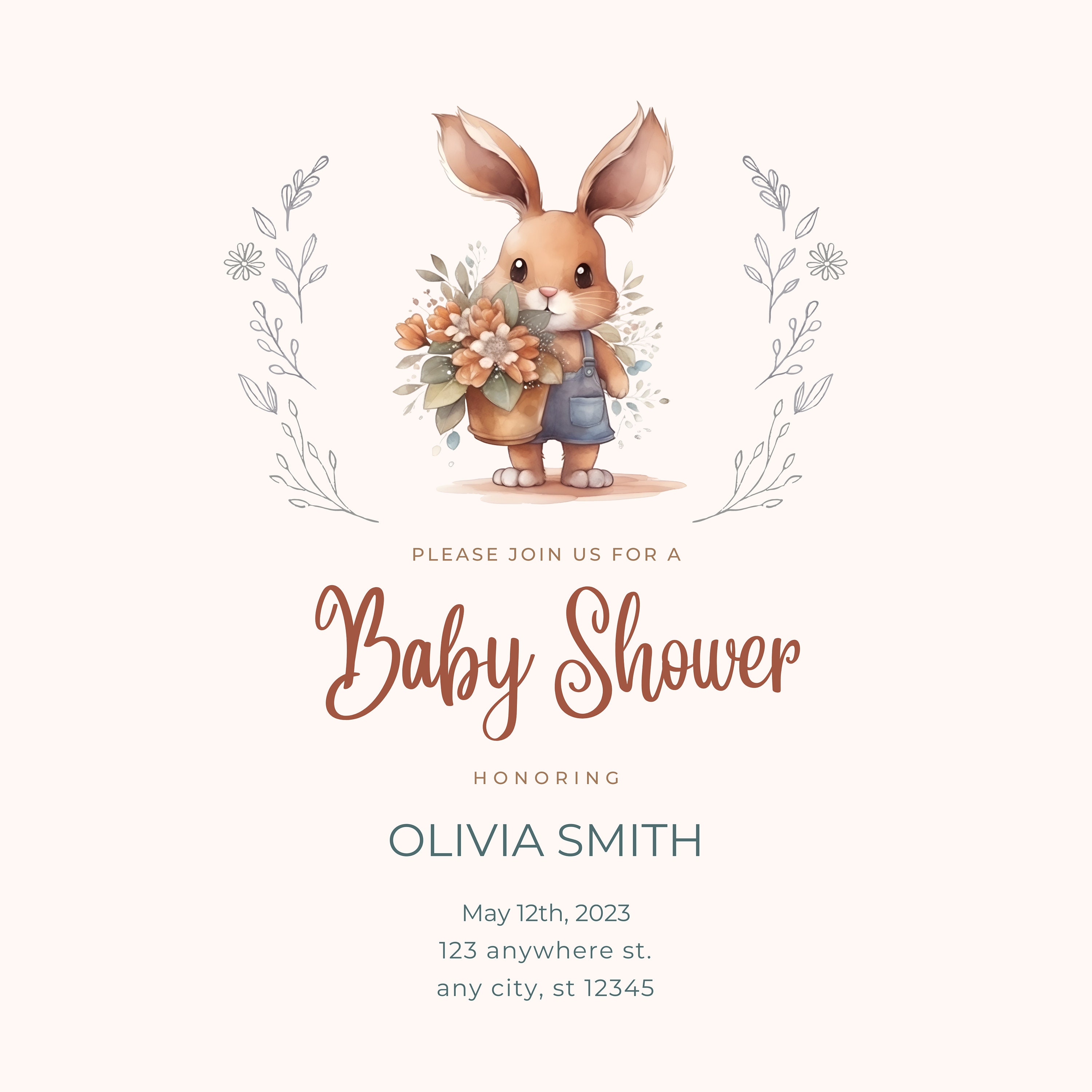 Bunnies Clipart - Nursery Spring Clipart - Children - Cherry Blossom ...