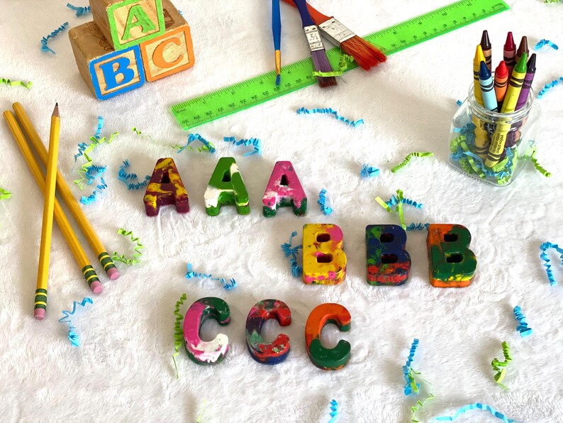Handmade ABC Crayons Personalized Letter Shaped Crayons Name Waldorf ...
