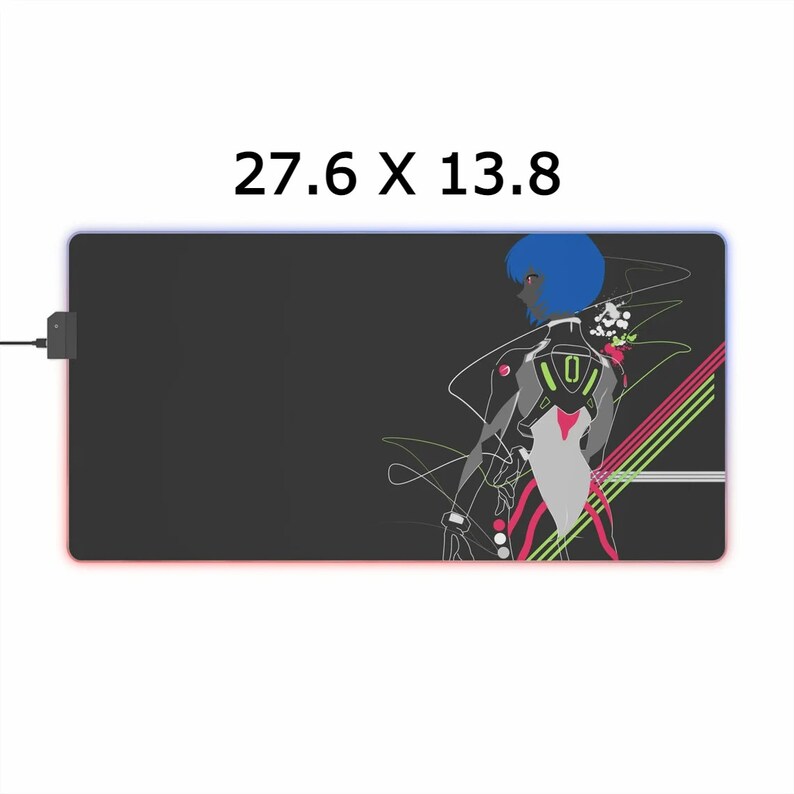 Neon Genesis Evangelion RGB Gaming Mouse Pad Large Anime Desk Mat With