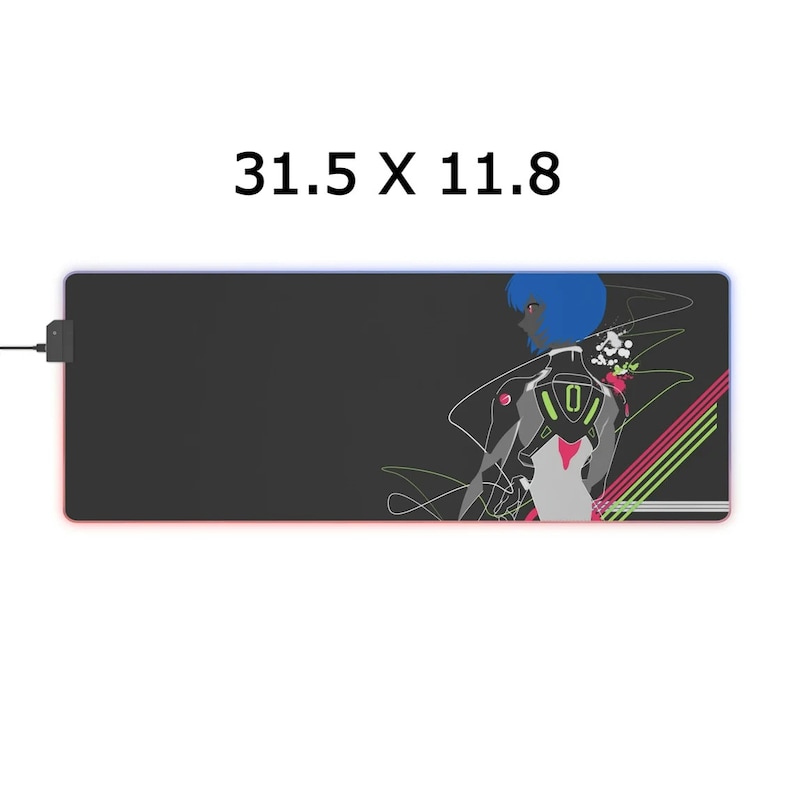 Neon Genesis Evangelion RGB Gaming Mouse Pad Large Anime Desk Mat With