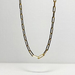 Paper Clip Chain Necklace 14k Gold Vermeil| | 925 Sterling Silver | Minimalist Stacking Link Chain.