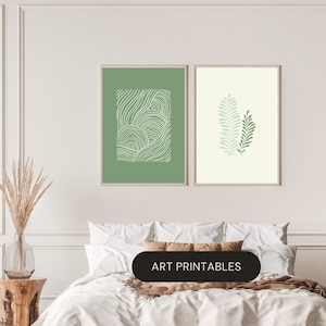 Boho Prints Set of 2, Bohemian Decor, Boho Wall Art, Cozy Home Decor, Warm Prints, Mid Century Modern, bontanical, Digital Boho Art