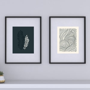 Boho Prints Set of 2, Bohemian Decor, Boho Wall Art, Cozy Home Decor, Warm Prints, Mid Century Modern, bontanical, Digital Boho Art