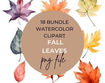 Fall Clipart | Watercolor Autumn Leaves Clipart | Fall Leaves Png Download | Transparent Png | Leaf Clipart | Commercial Use | Fall Leaf