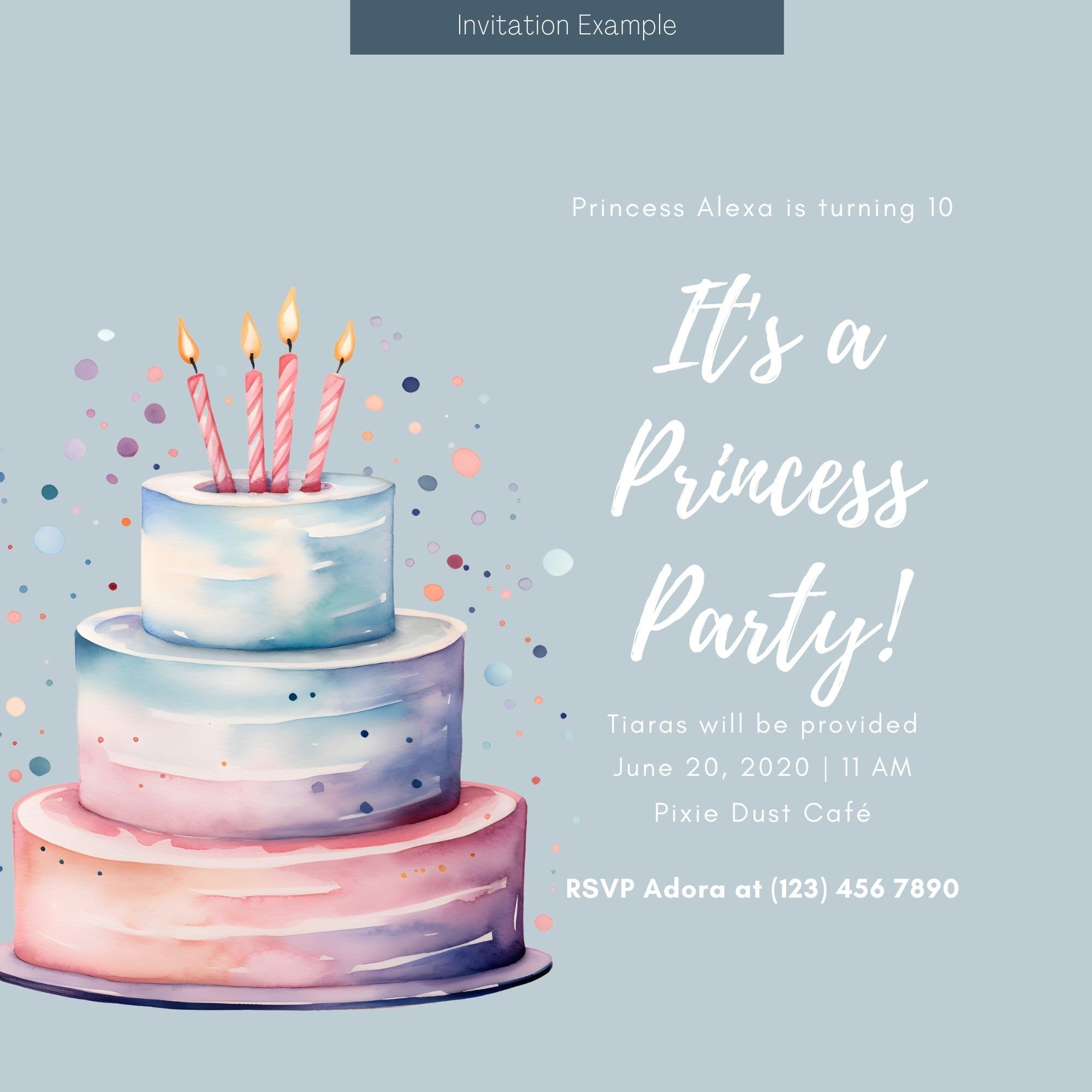 Watercolor Birthday Party Cake Clipart Bundle of 8 Digital Download PNG ...