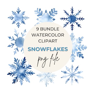PNG Commercial Use | Snowflake Clipart | Winter Wonderland | Holiday | Christmas Watercolor Clipart | Snowflake Design | Snow Flakes