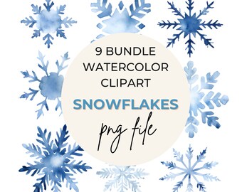 PNG Commercial Use | Snowflake Clipart | Winter Wonderland | Holiday | Christmas Watercolor Clipart | Snowflake Design | Snow Flakes