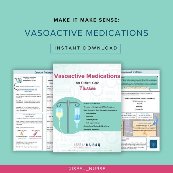 Continuous Vasoactive Medication Resource for Critical Care Nurses