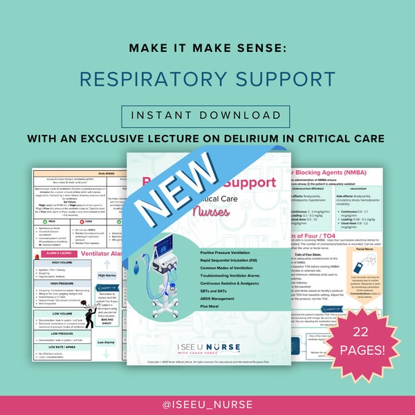 Respiratory Management for Critical Care Nurses - Ventilators, BiPAPs, Intubation, ARDS, Train of Four,  Mechanical Ventilation, ICU, Vents