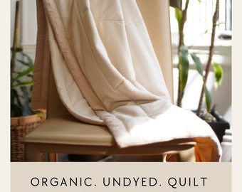 Organic, undyed and naturally-beige cotton baby blanket - for children with chemical and skin sensititivies