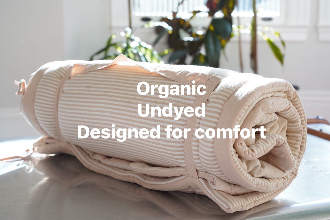 Medium weight organic cotton nap mat / GOTS and OEKO certified fabric / calming for sensory sensitive toddlers