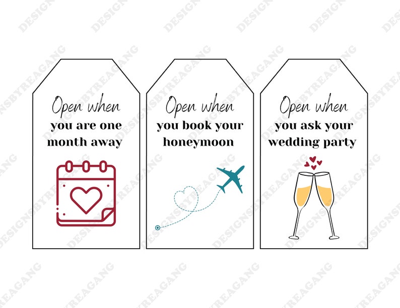 DIGITAL Engagement wine tag gift, Wine tags, Bride to be gift, engagement gift, wedding planning, wedding planning milestones image 3