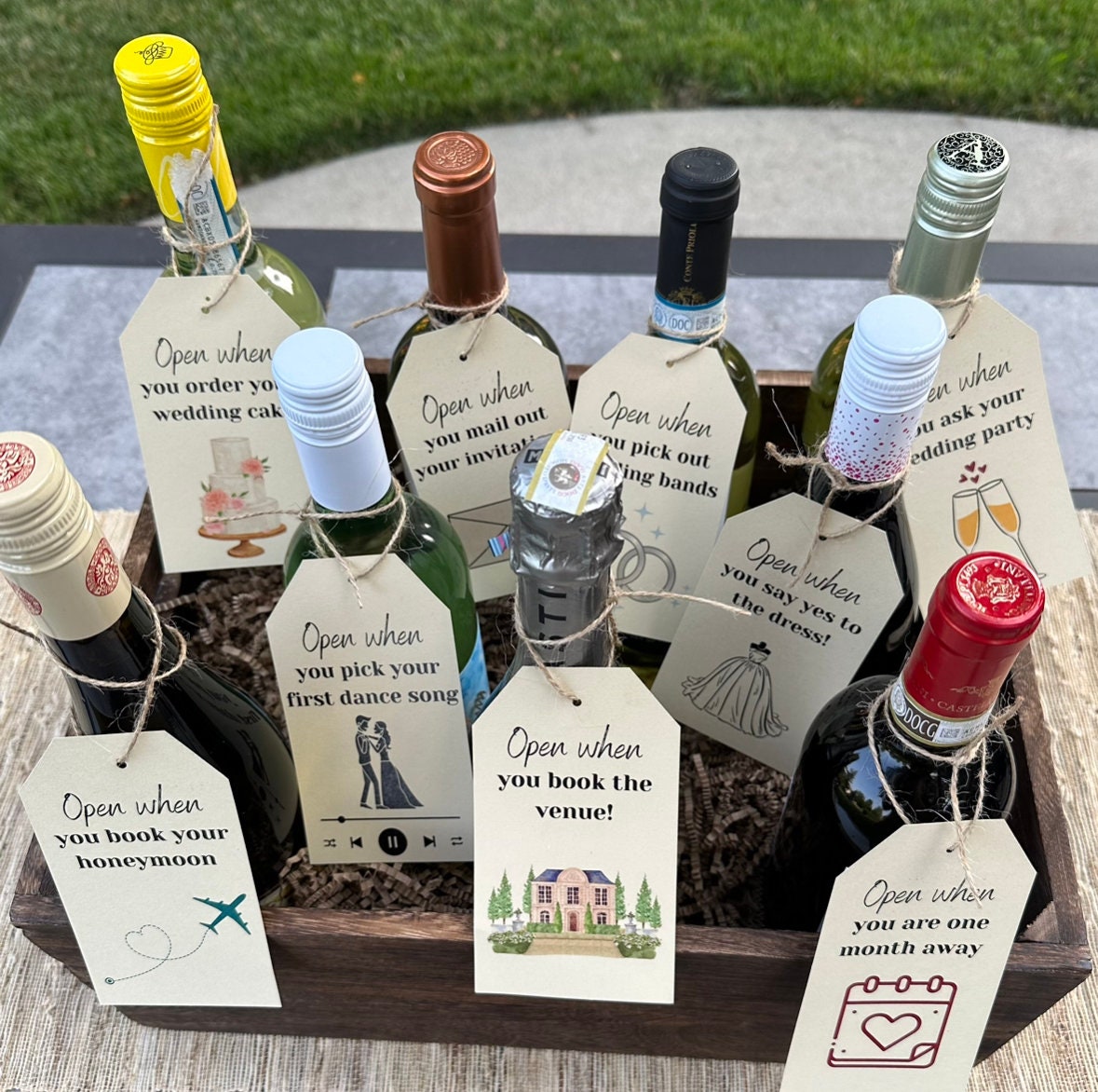 Wedding Planning Milestone Wine Tag Gift Bride Engagement, Milestones, To Be Engagement Gift