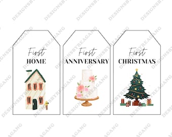 PHYSICAL "First" wine tag gift, Wine tags, Engagement gift, Marriage Milestone Gift, Couples Gift