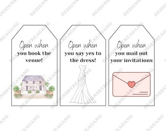 DIGITAL Engagement wine tag gift, Wine tags, Bride to be gift, engagement gift, wedding planning, wedding planning milestones