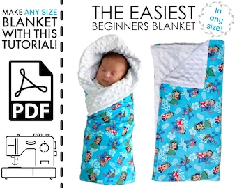 Sew ANY Size Blanket | Instant Printable PDF Sewing Tutorial | DIY How to Sew | Easy Beginners Project | Baby, Toddler, Bed, Throw Blankets