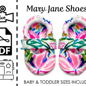Baby and Toddler Mary Jane Fabric Shoes INSTANT Printable PDF Sewing Pattern & Tutorial | DIY How to Sew | Easy Beginners Project | Girls