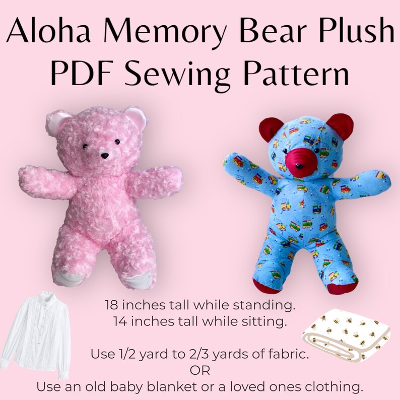 Plush Memory Teddy Bear Sewing Pattern & Tutorial | DIY How to Sew ...