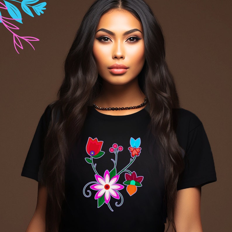 Ojibwe Floral Bouquet T Shirt, Indigenous Owned Shop, Native Clothing ...