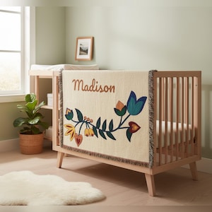 Manta tejida: diseño floral indígena personalizado