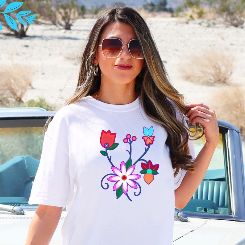 Ojibwe Floral Bouquet T Shirt, Indigenous Owned Shop, Native Clothing ...