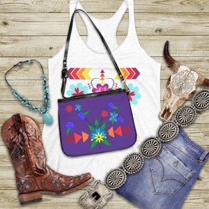 Indigenous Paisley - Black Shoulder Handbag