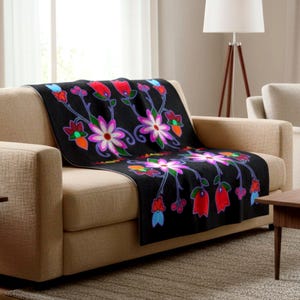 Floral Velveteen Throw Blanket from our Indigenous Owned Gift Shop in Canada
