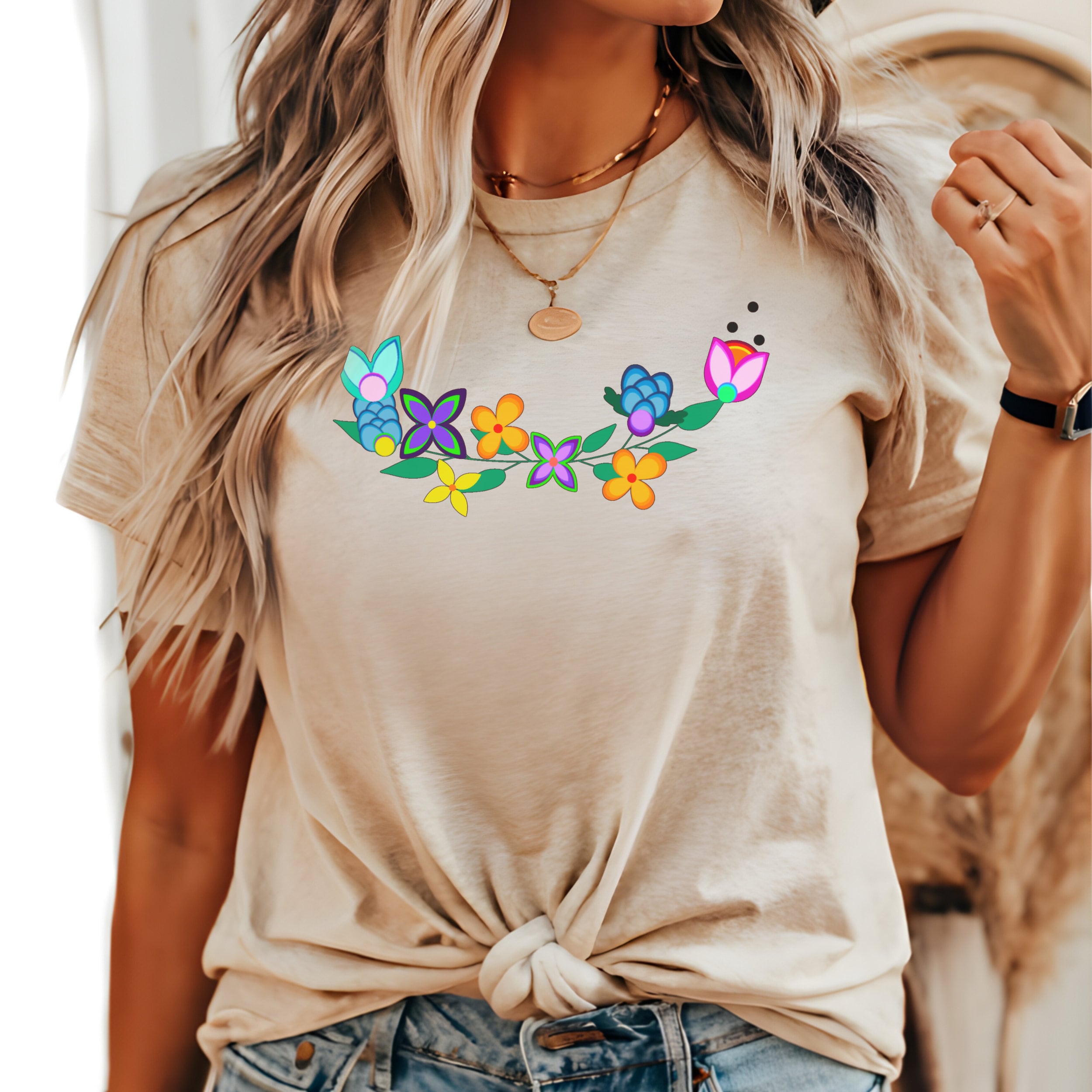 Indie Floral Jacquard-Knit Polo T-Shirt main image 1