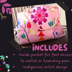 Indigenous Duffle Bag, featured shops, toddler duffle bag, Ojibwe art, Native Owned Shops, floral Weekender Bag