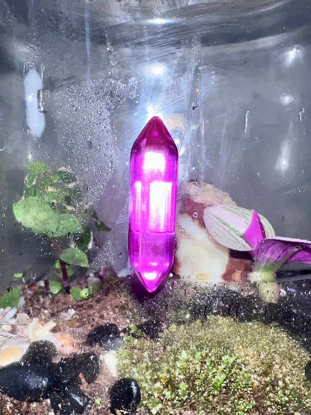 Pink Glass Prism Terrarium Glass Cleaner Etsy