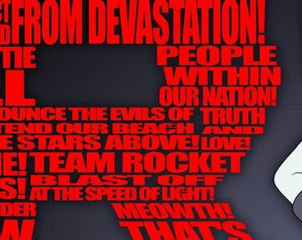 Solo lettere PNG del motto del Team Rocket
